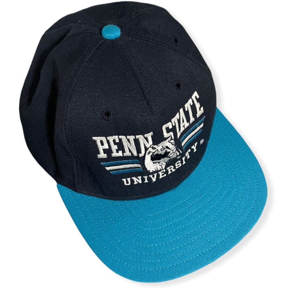 Vintage Penn State Nittany Lions 90's University Square Snapback Hat Cap USA euc